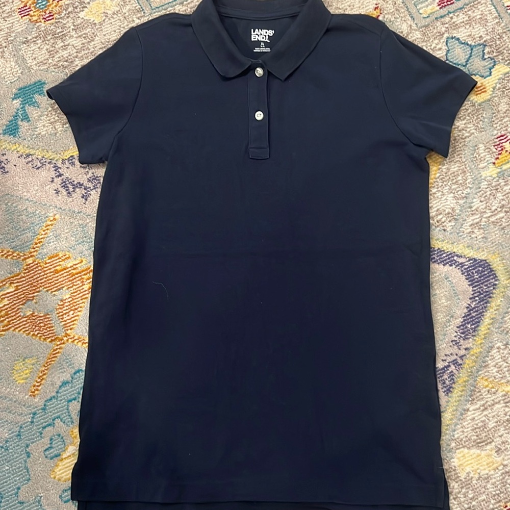 Lands’End Interlock Polo. Size XL 14-16. 100% cotton. Like New!